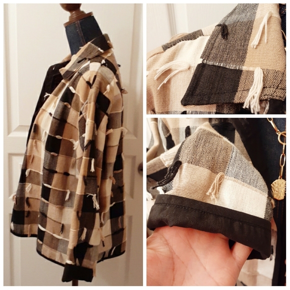 New Directions Plaid Thready Artsy Jacket - Picture 4 of 9